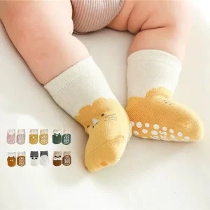 0 3 Months Cute Cartoon Walking Socks Newborn Baby Toddler Anti Slip Cotton Socks