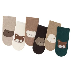 0 5y Indoor Anti Slip Crew Socks for Kids Soft Breathable Knitted Dress Socks Cute Cartoon Cat Thin High Ankle Floor Socks