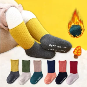 0 to 12Months Winter Heated Knitted Knee High Sock Long Ribbed Baby Socks