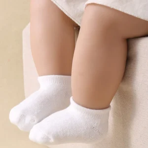 10 Pairs Children’s Thick-knit Padded Circular Knit Baby Socks Breathable Cotton Socks Solid Color Suitable Autumn Winter