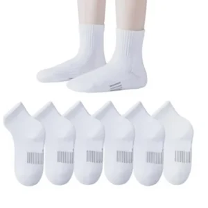 10 Pairs Kids Winter Crew Socks Cushioned Boys Girls Athletic Cotton Bamboo Sports Socks Youth Warm Standard Cuff Body White