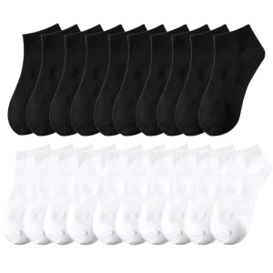 10 Pairs Solid Color Low cut High Elastic New Casual Sports Cotton Socks