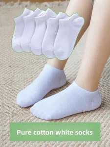 100% Cotton Ankle Casual Socks Knitted Breathable Quick Dry Sporty Socks Eco-Friendly Sweat-Absorbent Thin Summer Socks