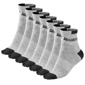 100% Cotton Antibacterial Crew Work Socks for Safety Shoes 7 Pairs Pack