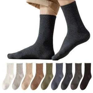 100% Cotton Casual Crew Knitted Winter Antibacterial Anti-Odor Quick Dry Cozy Thermal Heavy Thick Soft Warm Men’s Socks