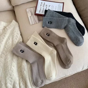 100% Cotton Crew Socks Breathable Casual Ankle Socks for Women with Anti-Slip Feature