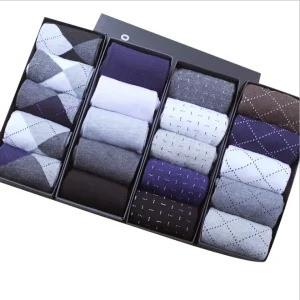 100% Cotton Gentleman’s Lightweight Men’s Mid Length Socks Quick Drying Daily Wear for Date Occasions Big Promotion