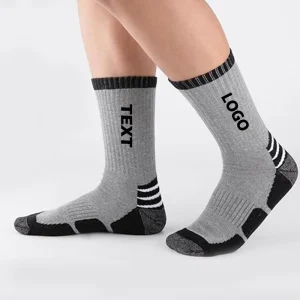 100% Custom Organic Cotton Custom Logo Athletic Socks Mens Basketball Athletic Mens Socks