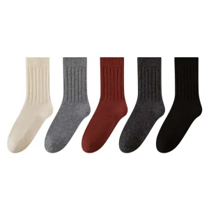 100% Pure Merino Wool Seamless Men’s Winter Thick Thermal Mid Calf Socks Breathable Antibacterial Sweat Absorbent Odor Resistant