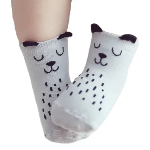 100%organic Cotton Toddler 3D Animal Anti Slip Kids Baby Cartoon Socks