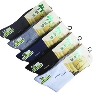 12 Pairs Business Formal Bamboo Cotton Socks for Men Low Minimum Order Quantity Digital Printing ODM Factory Stock