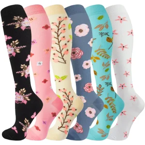 15-20 Mmhg Thick Compression Socks Women’s Print Bamboo Varicose Veins Socks