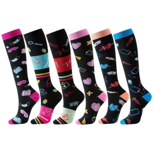 15-20 mmHg Running Knee High Tennis Nylon Sports Nurse Compression Socks Stockings