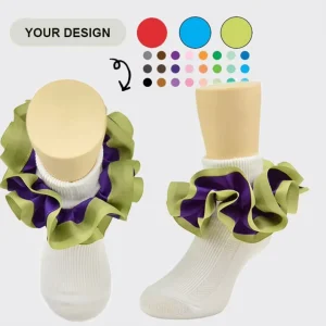 2 Layers Lace Socks Cute Princess Girls Socks Custom Design Colorful Kids Two Ways to Wear Children Socks