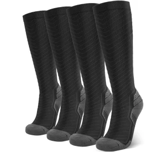 2 Pairs Class 2 Compression Stockings & Socks for Women Men Quick Dry XXL Black Grey