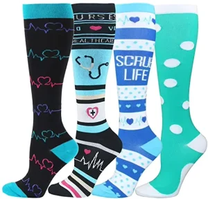 20-30mmHg Compression Socks for Women Men Casual Sport Knee High Socks Work Traveling for Pregnant Nurses