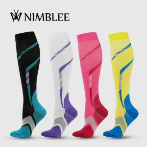 20-30mmhg Running Men Women Athletic Fun Stocking High Knee Sport Compression Socks