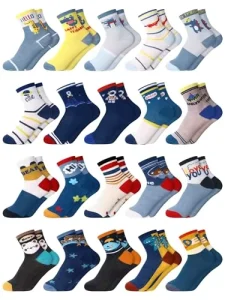 20 Pairs Cute Cartoon Socks for Boys Toddler Car Dinosaur Patterned Dress Socks Quick Dry Polyester Cotton 3 5 Years