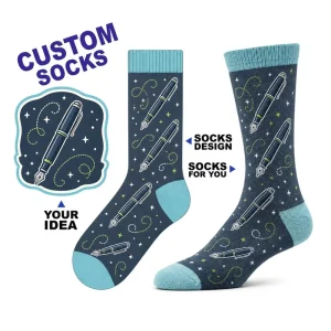 200 Needle Smooth Knit Private Label Custom Crew Socks for Fashion Sock Collections