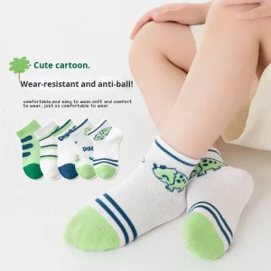 25 Children’s Breathable Thin Baby Mesh Socks Spring Summer Short Cotton 5 Pairs Set Class a Boys and Girls Shaoxing Zhuji