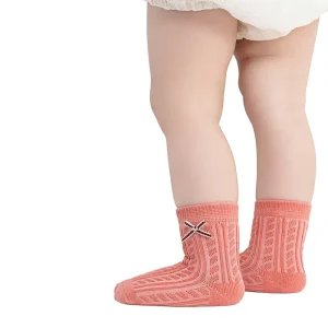 26 Spring Summer Children’s Socks Double Needle Solid Color British Style Small Middle Large Three Pair Breathable Knitted Socks