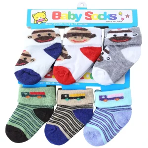 3 Pack Boy Newborn Baby Cotton Socks
