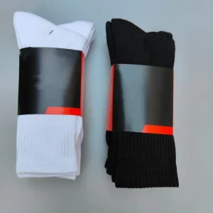 3 Pairs Per Card Long Tube Crew Socks Basketball Running Custom Unisex Socks Black White Men Thin Towel Bottom Sports Socks