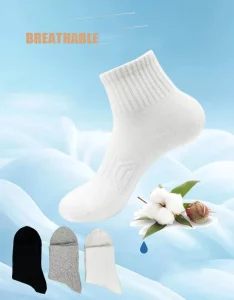 3 Solid Colors Black White Grey Ankle Socks Men’s Casual Socks Breathable and Customized for Autumn Sports Wear