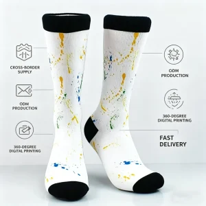 360 Digital Graffiti Board Printed Socks Comfortable And Breathable Trendy Fashionable Casual And Versatile Unisex