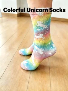 360 Digital Printed Cartoon Women’s Socks Knitted Seamless Craft Mid Calf Length Combed Cotton Antibacterial Breathable Daily