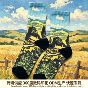 360° Digital Printed Seamless Breathable Antibacterial Sports & Fitness Socks Ideal For Gym Running And Training