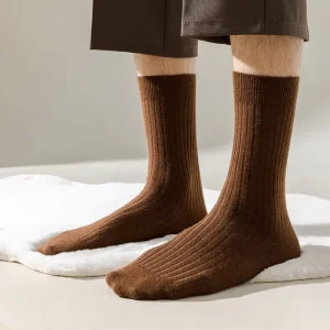 39% Wool Autumn And Winter Men’s Warm Merino Wool Socks Thickened Double Needle Seamless Cashmere Socks