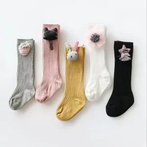 3D Animal Rabbit Baby Girl Socks Cotton Fruit Floral Infant Knee High Baby Socks for Girl