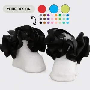 3D Fluffy Flower Lace Ruffle Custom Size Kids Socks Cozy Cotton Colorful Dance Princess Girl Socks