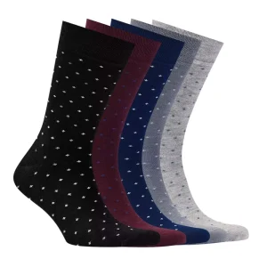 4 Colors Men’s Polka Dot Dress Socks Mid-Calf Length Business Casual Cotton Socks