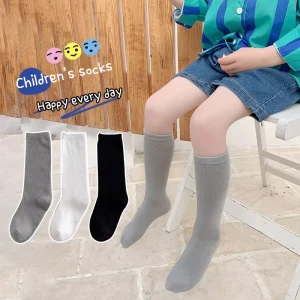 4 Sizes Kids Baby Girls Socks Girl Children Cute Princess Solid Color Knee High Long Boy Child Socks