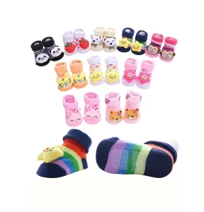 40 Colors Newborn Baby 0-12 Month Socks Toddler Socks Cute Cartoon Doll Animal Toy 3D Baby Socks