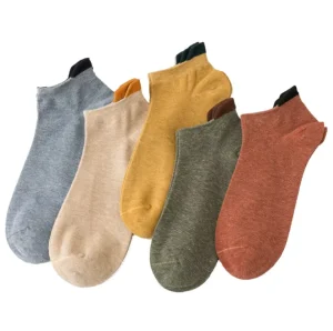 5 Colors Per Set Superior Quality Cotton No Show Socks