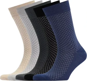 5 Pack Men Breathable Bamboo Socks Custom Casual Custom Logo Bamboo Crew Socks