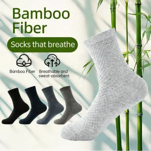 5 Pairs Bamboo Cotton Socks in Box Non Toxic High Quality Custom Warm Sweat Absorption Men Bamboo Socks