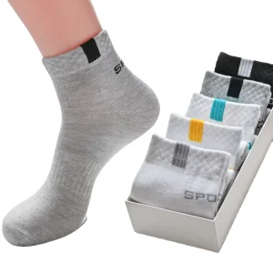 5 Pairs Dress Socks Cotton Patterned With Gift Box Business Socks for Men