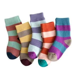 5 Pairs New Winter Warm Terry Baby Kids Children Winter Socks