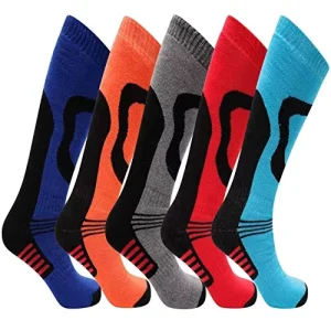 5 Pairs Set Men’s High Performance Thermal Breathable Winter Ski Socks Multi Color Size 39 45 1.6 11