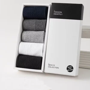 5 Pairs a Box Business Dress Men Breathable Bamboo Fiber Socks Summer Bamboo Socks Men