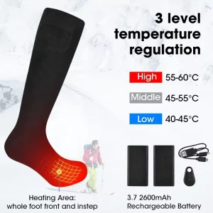 5V Smart Remote Controller Rechargeable USB Winter Thermal Heated Socks for Snowboard Ski Hiking Casual Style Self Heating Feature
