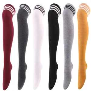 6 Pairs Over Knee Thigh Knee High Warm Stocking Women Boot Sock Leg Warmer High Socks for Daily Wear Cosplay Socks