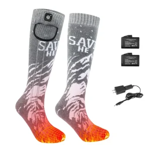 7.4V 2200mAh Crew Electric Heated Knee Socks Coolmax Material Customizable Logo 3 Temperature Settings Breathable Quick Dry for