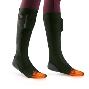 7.4V Electric Rechargeable Heated Ski Socks Thin Winter Outdoor Thermal Logo Pattern Stockings Heated Ankle Bottom