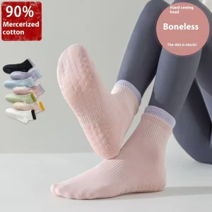 90% Cotton Professional Non-Slip Indoor Fitness Sports Socks Crew Boneless Double Rouge Pilates Yoga Children’s Pilates Yoga