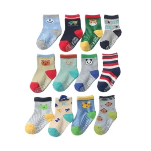 90 Day Window Custom Cartoon Cotton Thickened Ankle Socks OEM Casual Breathable Anti Slip Baby and Kids Socks